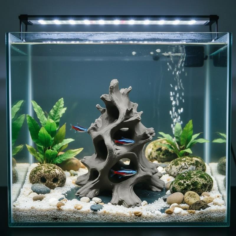 Aquarium Fish Cave - Gizli Çok Delikli Kök Taş Balık