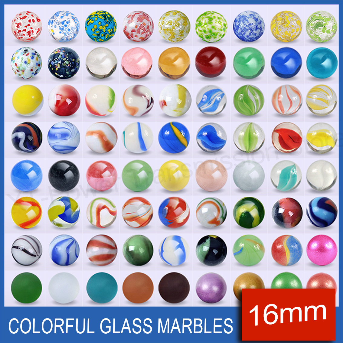 Aquarium Fish Bowl - 5-90 adet 16mm renkli cam bilyeler