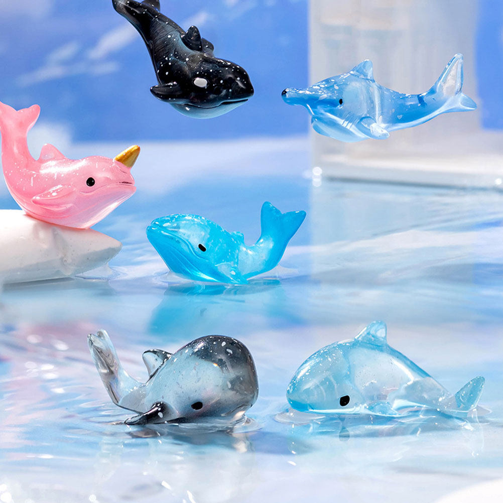 Aquarium Fish Shark - 6 Adet Okyanus Hayvanları Figürleri, Reçine