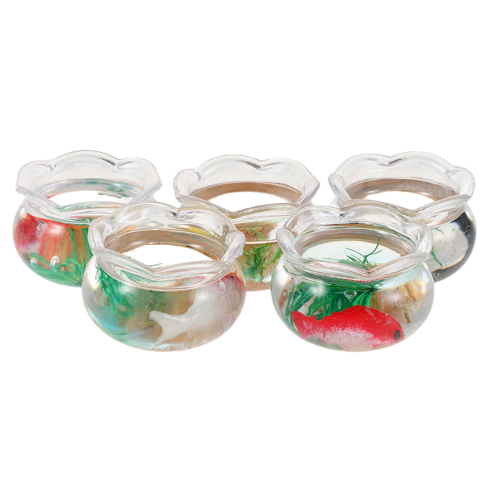 Aquarium Fish Bowl - 5 Adet Mini Balık Kabı, Küçük