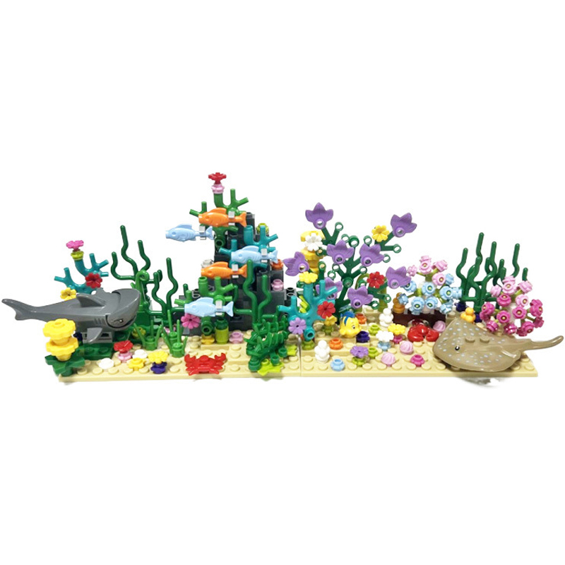 Aquarium Fish Shark - Şehir MOC Akvaryumu Sualtı Dünyası Bitki